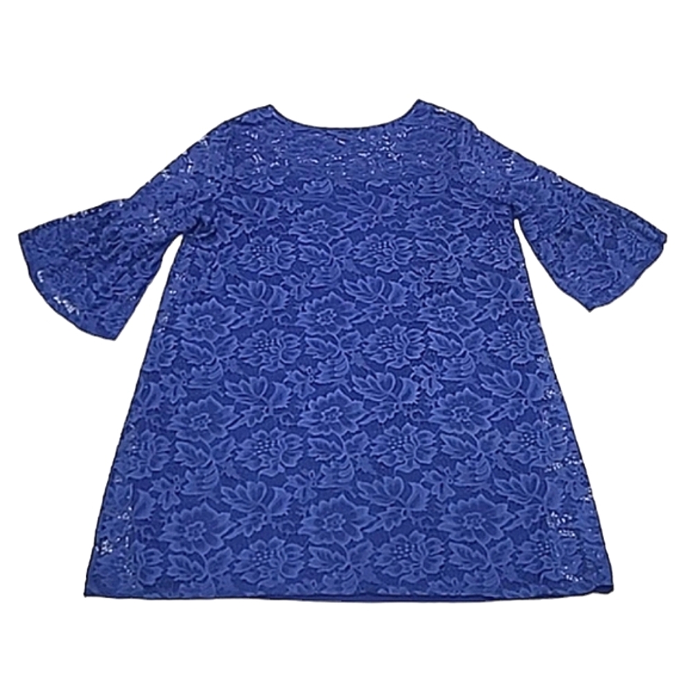Tiana B. Lacey Floral Dress A-Line Flare Bell Sleeve Knee Length Lining 22w NWT
